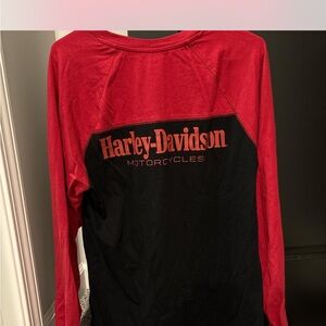 Harley-Davidson Red and Black Long Sleeve Shirt